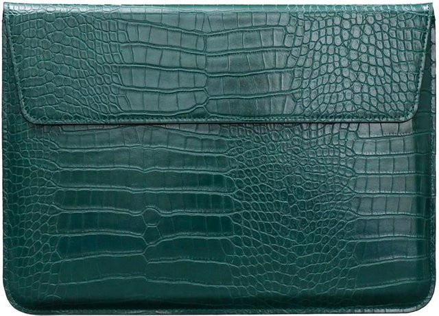 EGYAL Laptoptasche im Krokodilmuster aus PU-Leder für MacBook Air 13 15 und MacBook Pro 13 14 in Grün - Bild 1