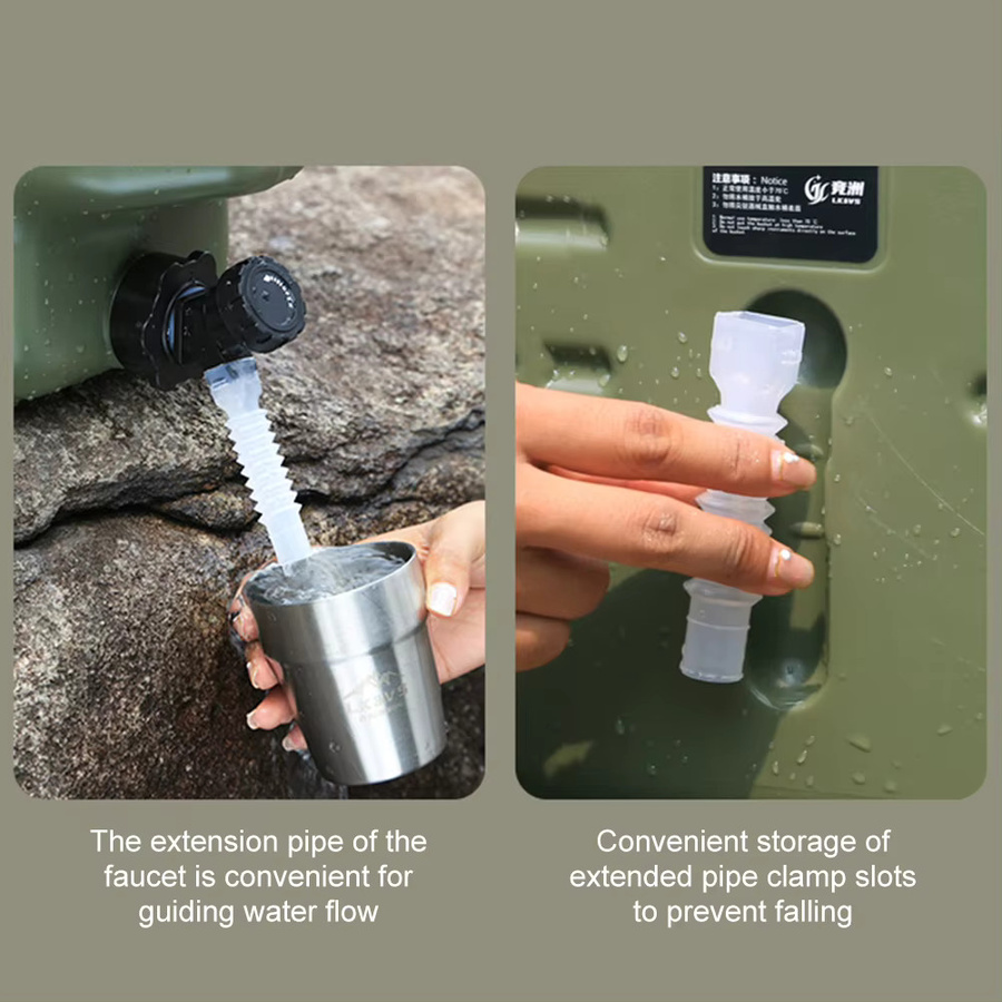 MOJOYCE Outdoor-Wassereimer mit Wasserhahn in Grün, tragbarer Camping-Wasserbeutel für Picknick und Wandern mit 5–25 l Fassungsvermögen - Bild 5
