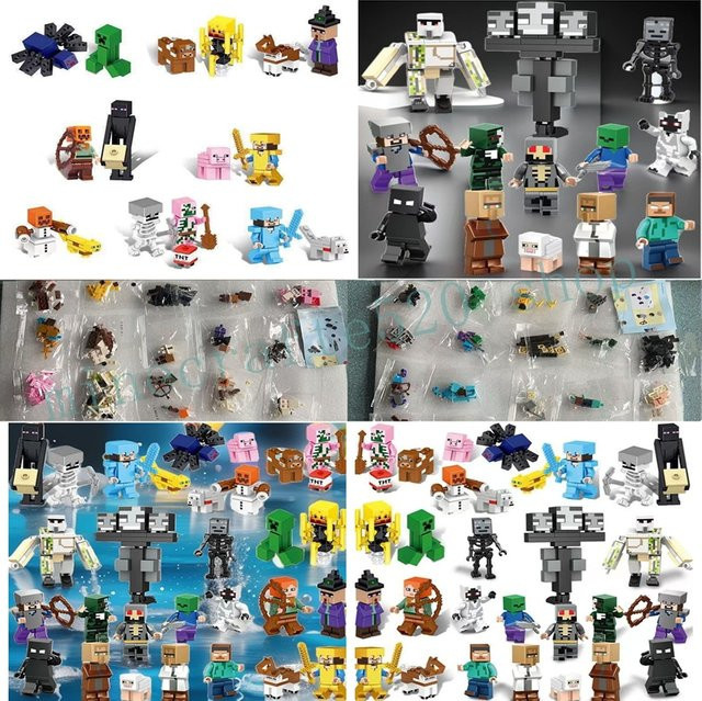 GAGAGIRL Minecraft Bausteine Set mit Creeper, Hexe und Steve Action Figuren für DIY Montage Spielzeug, Mehrfarbig - Bild 1