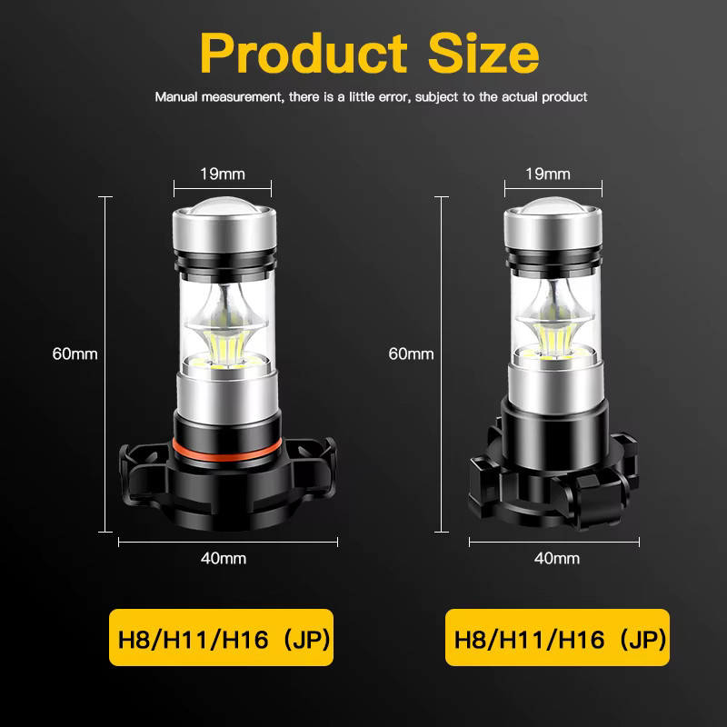 APMATAUTO LED Nebellicht-Set PSX24W H16 Front DRL Glühbirnen in Weiß und Bernstein - Bild 3