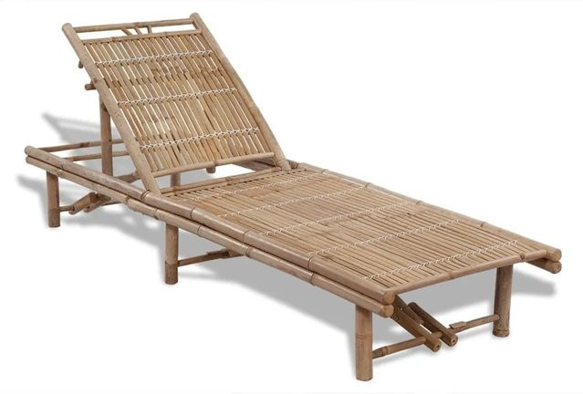 Furnicato Sonnenliege aus Bambus in Braun, B/T/H: 200 x 87 x 65 cm - Bild 1