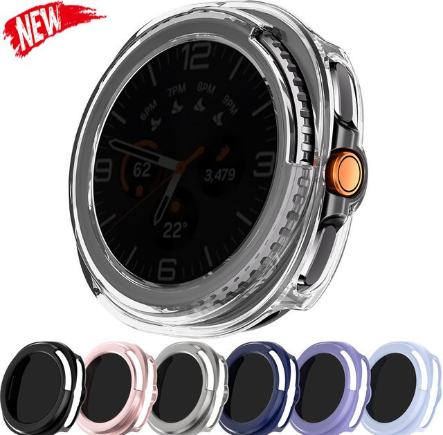 CAOWTAN Sichtschutzfolie + PC-Hülle für Samsung Galaxy Watch 8 Classic 46 mm, Schwarz - Bild 1