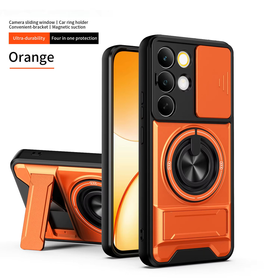 RIGTFKY Stoßfeste Panzer-Handyhülle für Realme 16 15 14 Pro C71 C51 C53 C55 C61 C63 C85 C67 mit Ständer und magnetischer Abdeckung in Orange - Bild 7