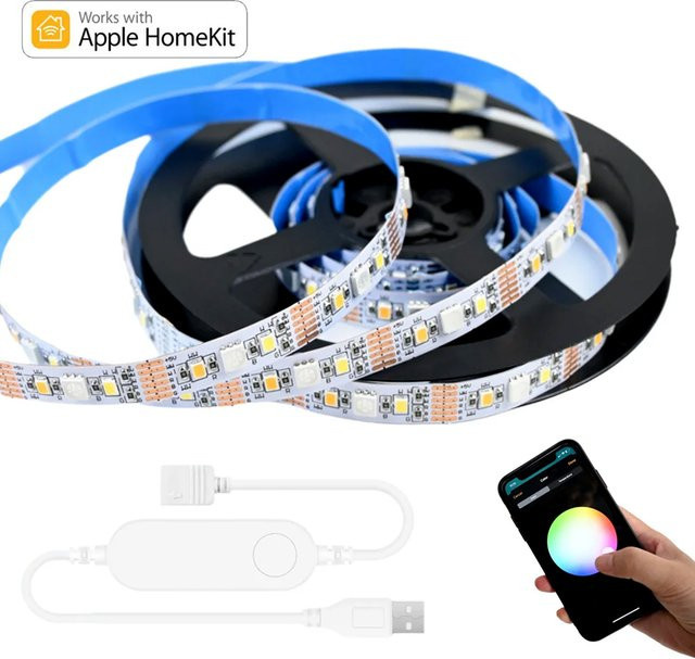 CENFAYA RGBW LED Streifen mit Homekit und WiFi, USB 5V dimmbare TV Hintergrundbeleuchtung mit Siri Sprachsteuerung - Bild 1