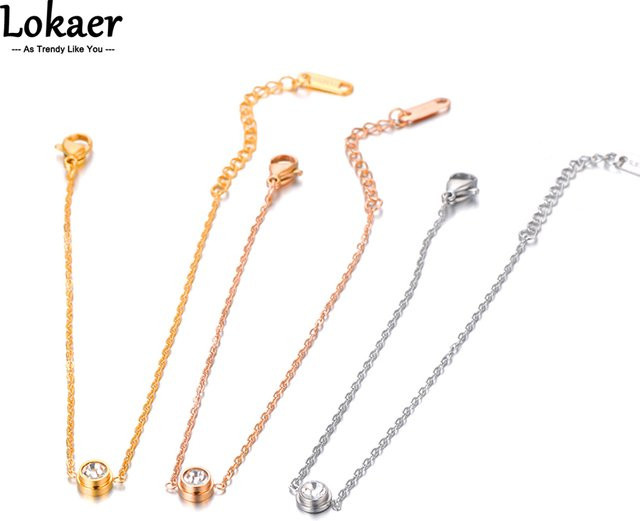 Lokaer Armband, 18 Karat vergoldeter Edelstahl, Zirkonia, Damen - Bild 1