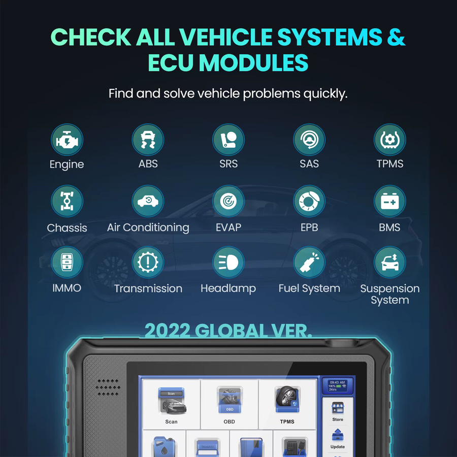 MUCAR VO6 OBD2 Auto-Diagnosegerät in Schwarz mit 28 Reset-Funktionen für Vollsystem-Scan, ABS und Motor sowie lebenslangen kostenlosen Updates - Bild 2
