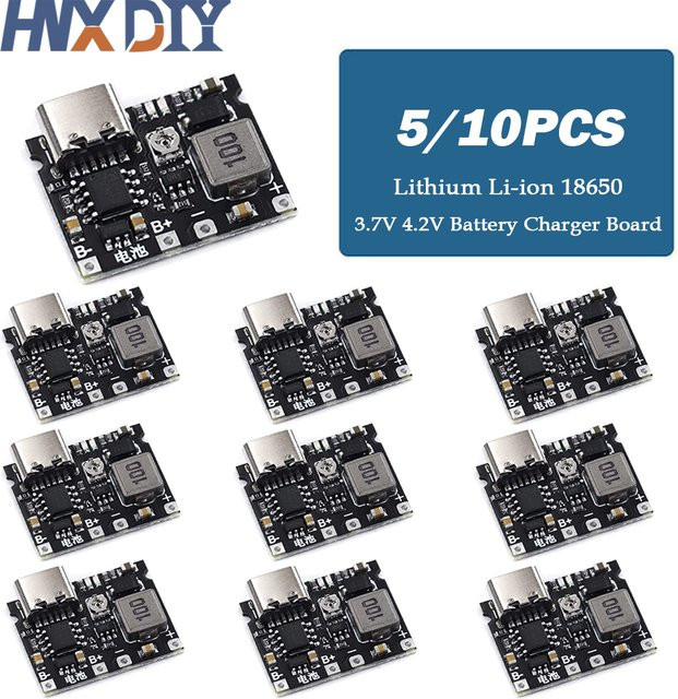 TP4056 DIY Kit Lithium Li-Ion 18650 Ladegerät mit DC-DC Step Up Boost Modul, 3,7 V 4,2 V, Schwarz - Bild 1