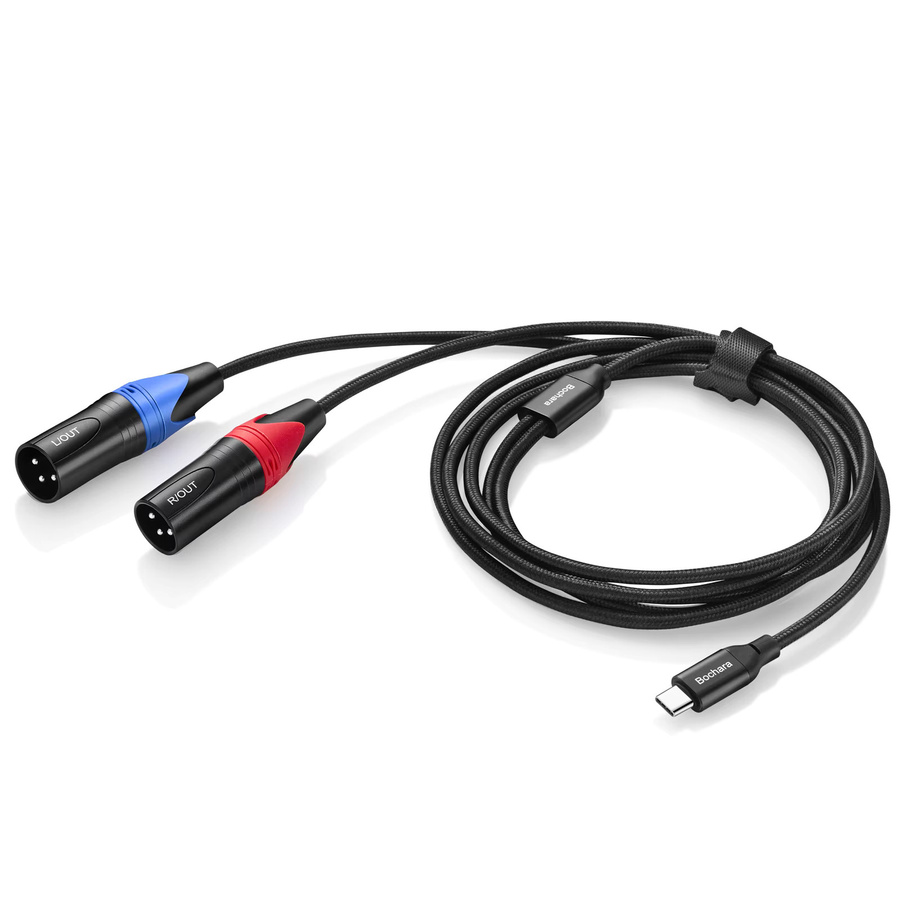 Bochara USB-C auf Dual-XLR Audiokabel, geflochten und abgeschirmt, Schwarz - Bild 3