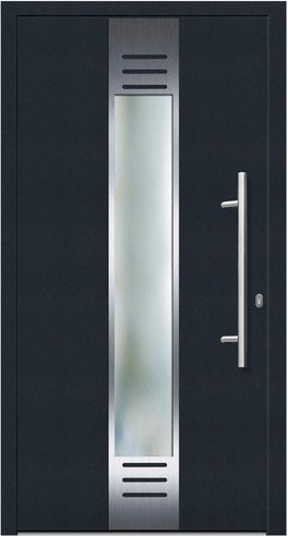KNOCK Flügelüberdeckende Kunststoff-Haustür Terra mit Glaseinsatz in Anthrazit-Grau, B: 110,0 cm, H: 210,0 cm - Bild 1