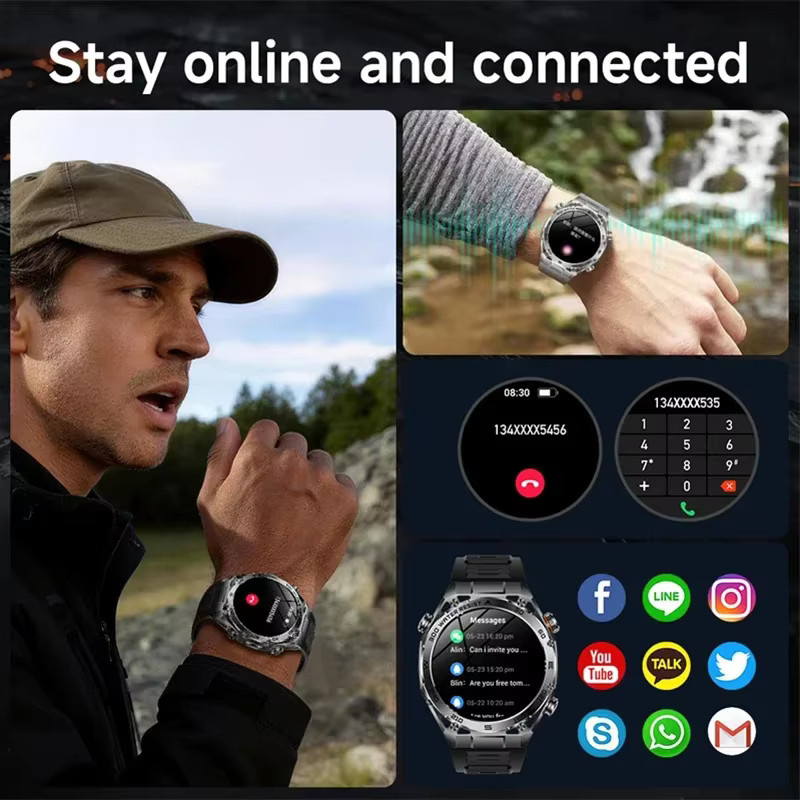 LIGE Smartwatch, Silber, Edelstahl, Silikon, 5 ATM, Herren - Bild 3