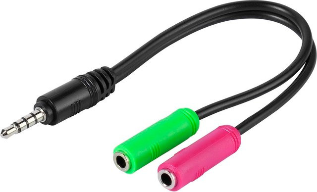 Vivanco Kopfhörer Adapter mit 3,5 mm Klinkenanschluss, Multicolor, Länge: 0,1 m - Bild 1
