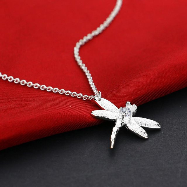 Wucifang Jewelry Halskette, Libelle Anhänger, 925 Silber, Zirkonia, Damen - Bild 1
