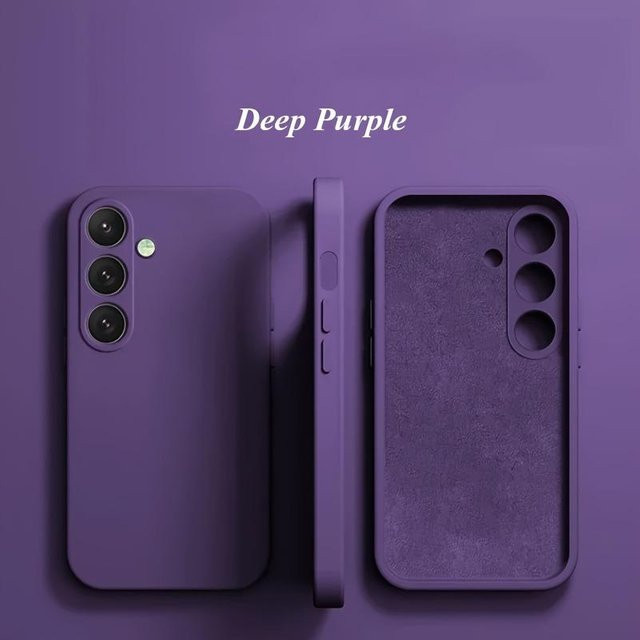 Stoßfeste Flüssigsilikon Handyhülle für Samsung Galaxy S24 Ultra Plus S24 und S26 Serie in Lila - Bild 1