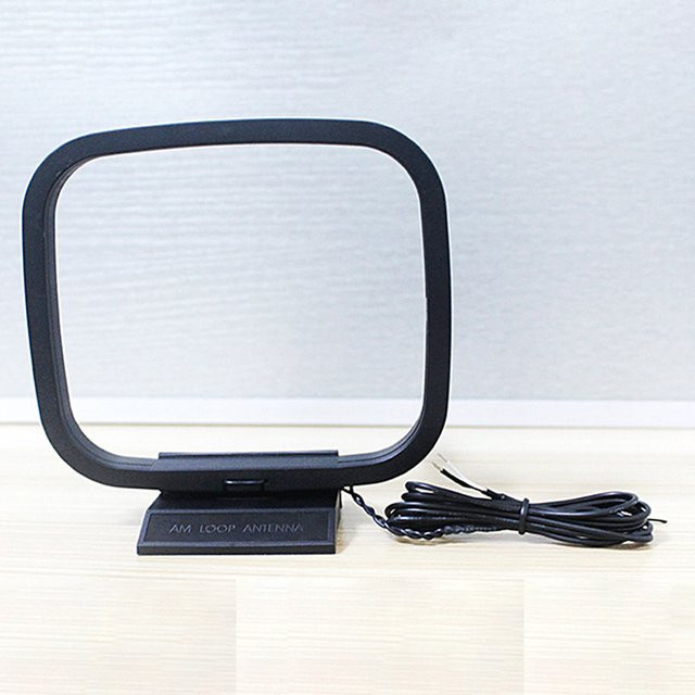 Mini Universal FM/AM Loop Antenne in Schwarz für Sony, Sharp und Chaine Stereo AV Empfänger Systeme - Bild 1