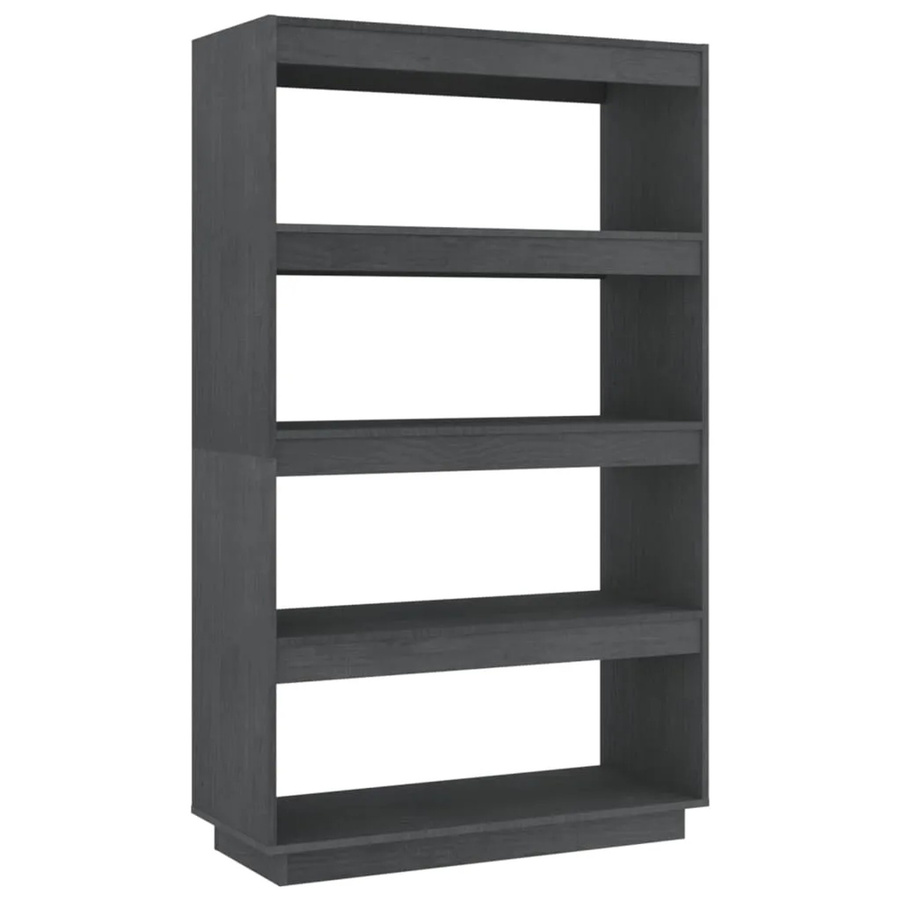 vidaXL Bücherregal und Raumteiler aus Kiefer-Massivholz in Grau, B/T/H: 80 x 35 x 135 cm - Bild 2