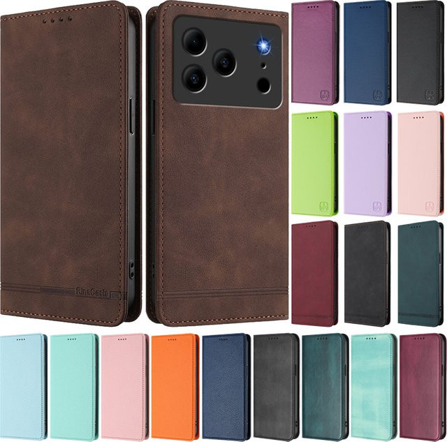 Doogee Note 56 Hülle aus Leder mit magnetischer Abdeckung und Flip-Stand Funktion in Grün - Bild 1