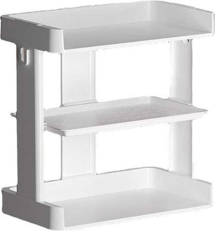 CosyHome 3-stufiges Gewürzregal mit Schublade und höhenverstellbaren Arbeitsplatten in Weiß