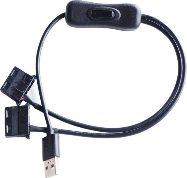 TAIBAIJIA USB zu 4-poliger Molex Lüfter Adapterkabel, USB-A auf 12V 4-Pin Molex, Schwarz - Bild 1