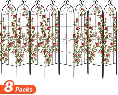 VEVOR Garten Rankgitter Set für Rosen und Pflanzen, 8er Pack, Pulverbeschichtet, H x B: 180 x 52,5 cm - Bild 1
