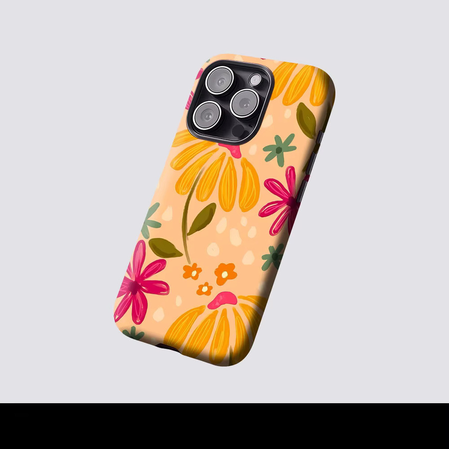 Aurbe Matte 2-in-1 MagSafe Hülle mit leuchtenden Blumen-Motiven für iPhone 17 16 15 14 Plus Pro Max, stoßfeste Hartschale, Multicolour - Bild 2