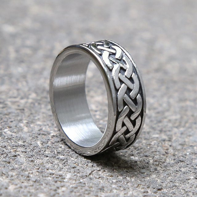 owlucky Ring Edelstahl, Vintage, Silber, Unisex - Bild 1