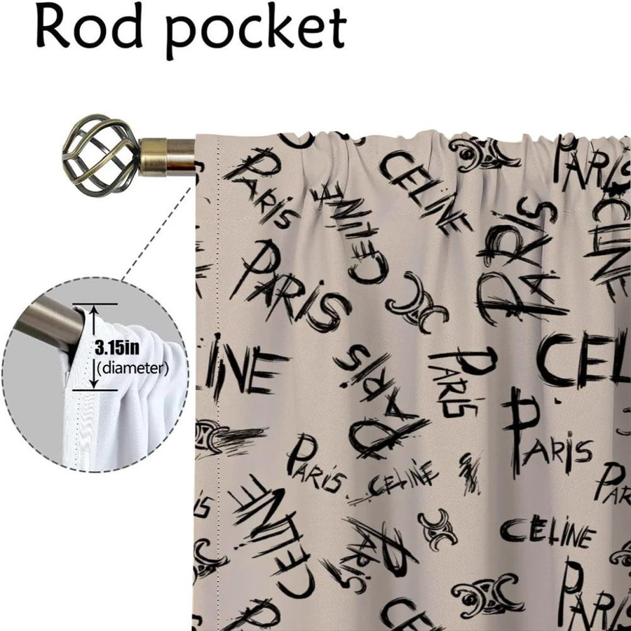 Abstrakte Designvorhänge für das Schlafzimmer zur Verdunkelung, 2 Paneele, Mehrfarbig, Breite: 50 cm, Höhe: 70 cm pro Stück - Bild 1