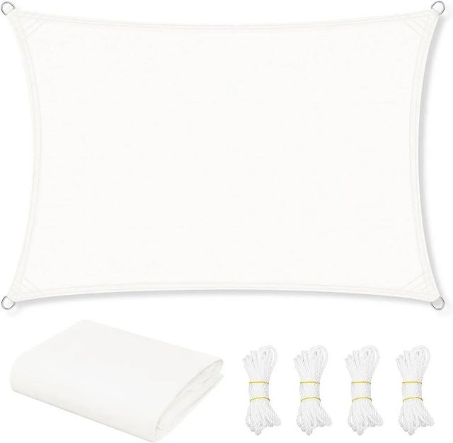 WOLTU Sonnensegel aus Polyester in Creme mit UV-Schutz, Breite: 4 m, Tiefe: 2 m - Bild 1