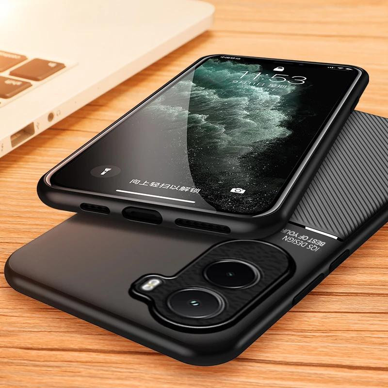 Magnetische Lederstruktur Handyhülle für Xiaomi Poco M7 4G in Schwarz - Bild 2
