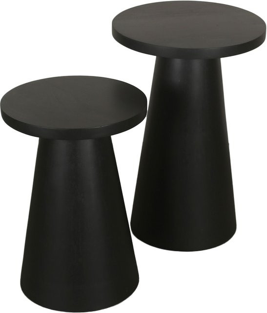 byLIVING Beistelltisch CONE 2er-Set aus Akazienholz, schwarz lackiert, H: 60 cm, B: 35 cm, T: 35 cm - Bild 1