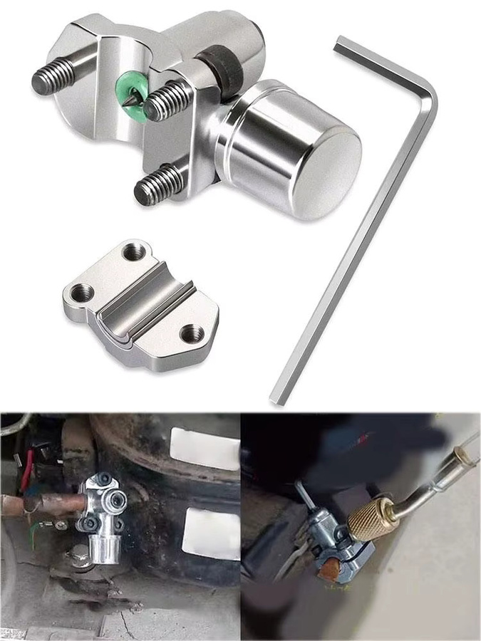 BPV-31 Durchstechventil-Set aus Zinklegierung in Silber für die Kältemittelbefüllung und Reparatur von Kupferrohren 6-10mm im HVAC-Bereich - Bild 4