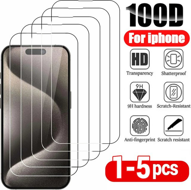 MUANQI Panzerglas Display Schutzfolie für iPhone 11 bis iPhone 16 Pro Max, Transparent - Bild 1