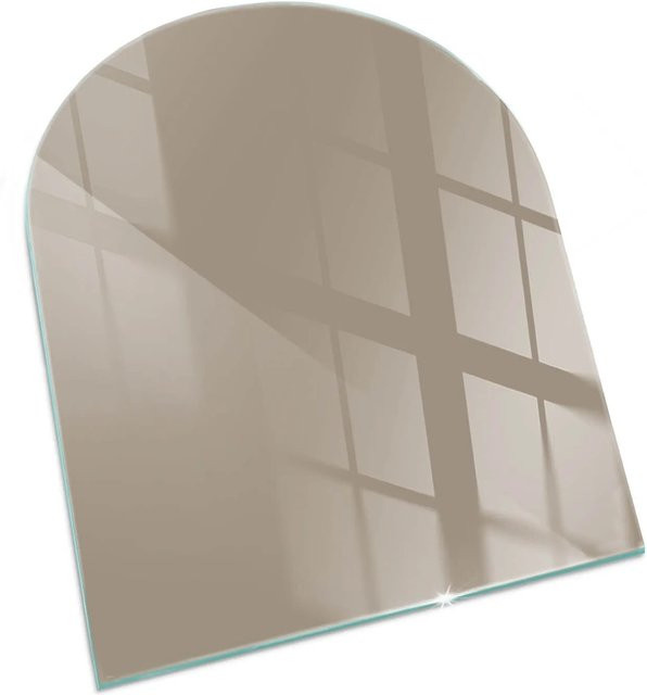 Tulup Kamin Glasplatte Halbkreis aus Glas in Braun B: 80 cm, H: 70 cm - Bild 1