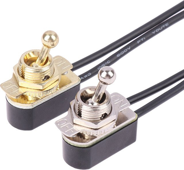 JETTING Kippschalter NN72 Ein/Aus AC 250V 3A in Silber mit vorverdrahteten Drahtkabelkontakten für elektrische Geräte - Bild 1