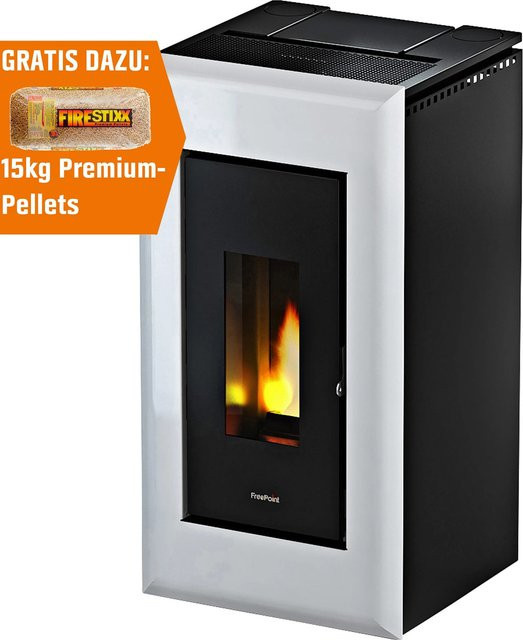 Freepoint Pelletofen Vega in Weiß mit 10,5 kW Leistung und Automatik - Bild 1