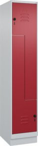 C+P Z-Spind Classic PLUS mit 2 Fächern und Sockel, Farbe Grau/Rot, H x B x T: 195 x 40 x 50 cm - Bild 1