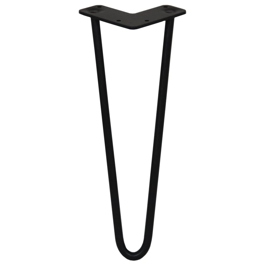 Monstershop Hairpin Tischbeine mit 2 Streben aus Stahl, 4 Stück, Schwarz Matt, Höhe: 35,5 cm - Bild 2