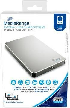MediaRange MR997 Externe HDD Festplatte 2 TB Silber 2,5 Zoll - Bild 1