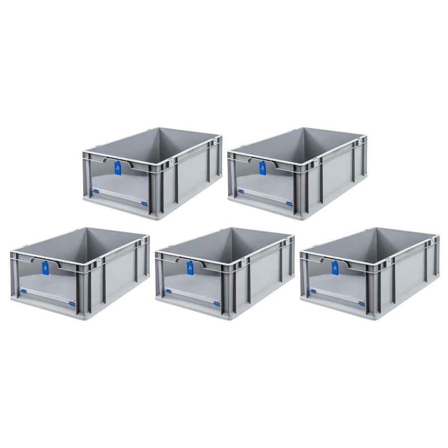 PROREGAL SparSet 5x Eurobox NextGen Insight Cover Eurobehälter mit Deckel, Blau, H x B x T: 22 x 40 x 60 cm, 44 Liter - Bild 2
