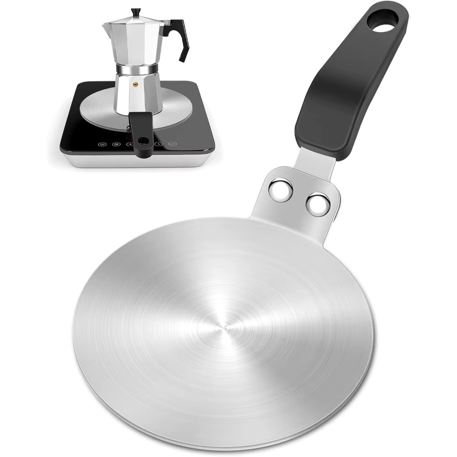 Wärme Diffusor Induktions Adapter aus Metall in Silber für Herd und Kochplatte - Bild 4