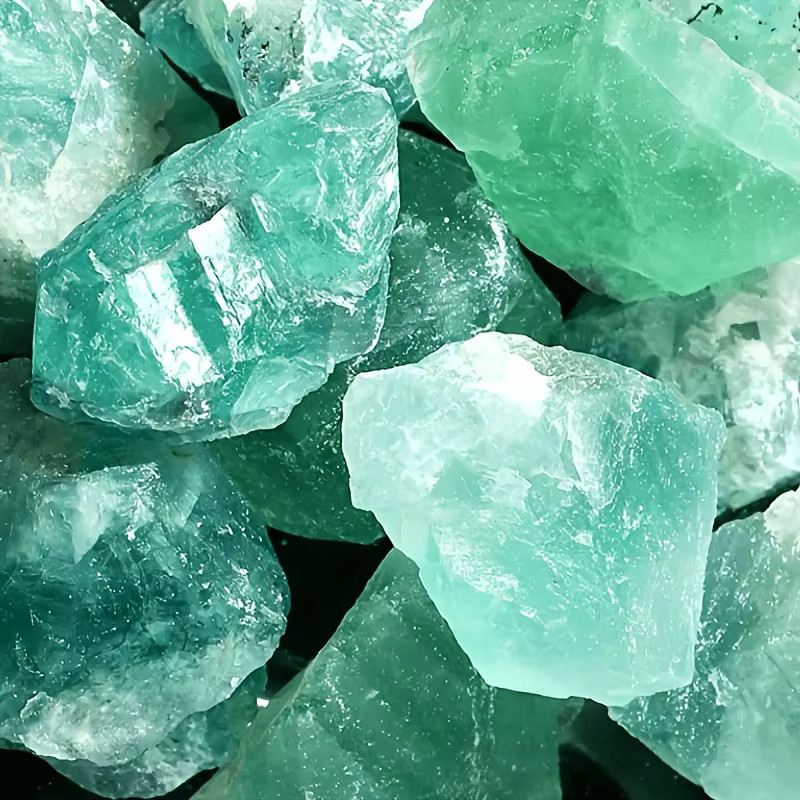 Natürlicher grüner Fluorit-Kristallstein als rohes Mineral für die Schmuckherstellung - Bild 3