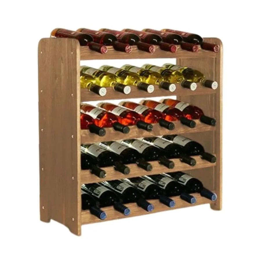 PROREGAL Weinregal Pinotwine aus massivem Kiefernholz, Braun geölt, H x B x T: 61,6 x 63,2 x 26,5 cm, Platz für 30 Flaschen - Bild 2