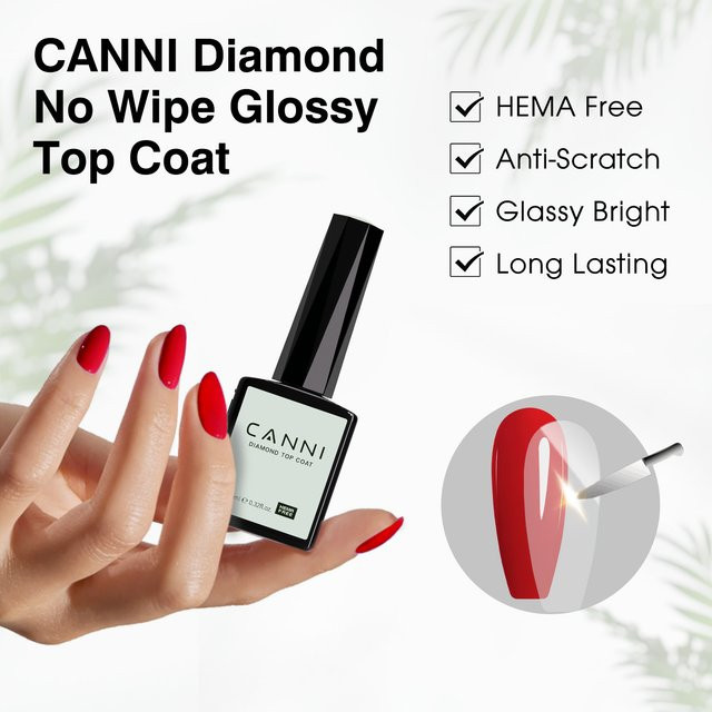 CANNI Super Glossy Diamond Nowipe Top Coat, 9 ml, HEMA-frei - Bild 1