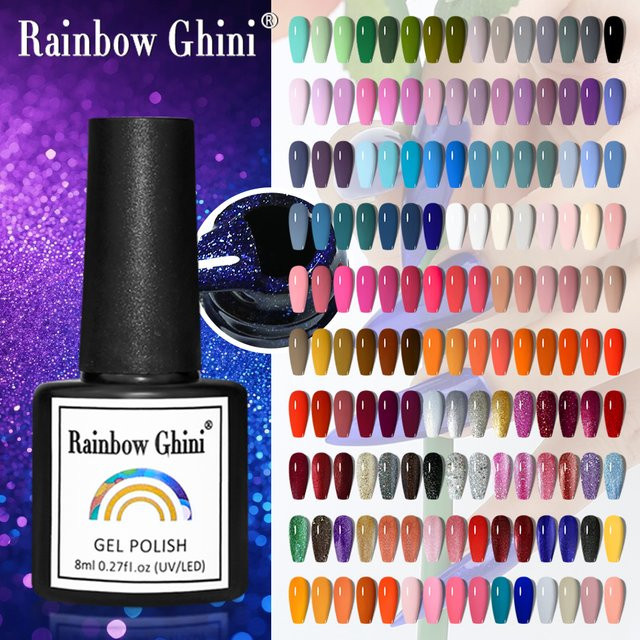 Rainbow Ghini Gel-Nagellack, bunter Glitzer, 8 ml - Bild 1