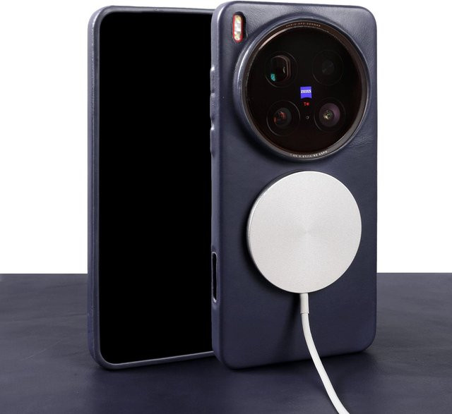 Magnetische Lederhülle für vivo X300 X200 Pro Mini X100 Ultra S X80 X90 Pro Plus V0 Lite in Blau - Bild 1