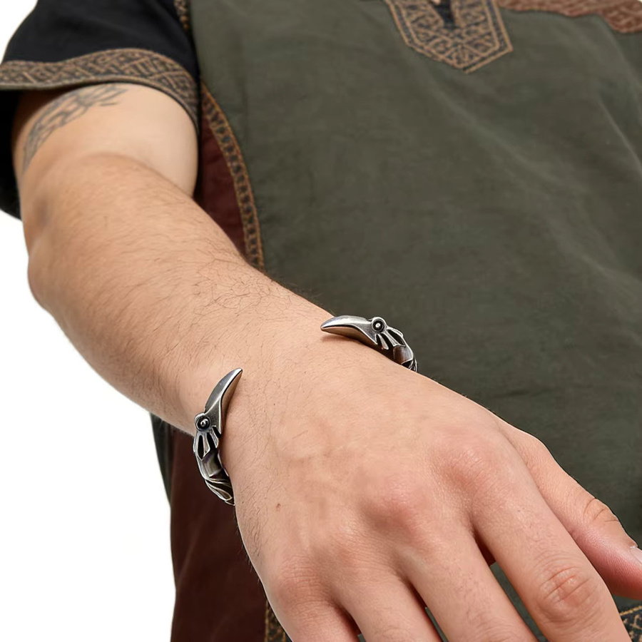 Vikings Jewelry Armband Odin's Rabenkopf, Edelstahl, Herren - Bild 3