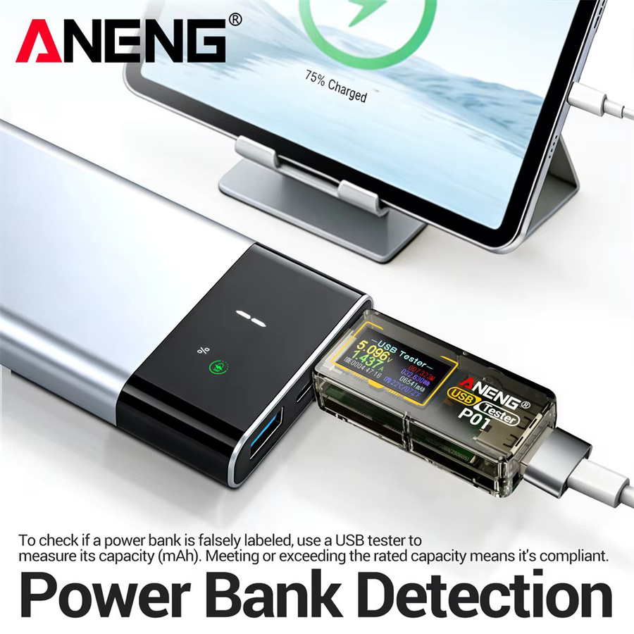 ANENG P01 USB-Tester Digitales Multimeter 4V-30V LCD Spannungs- und Strommessgerät mit Power-Off-Speicher und Stromrücksetzfunktion - Bild 5