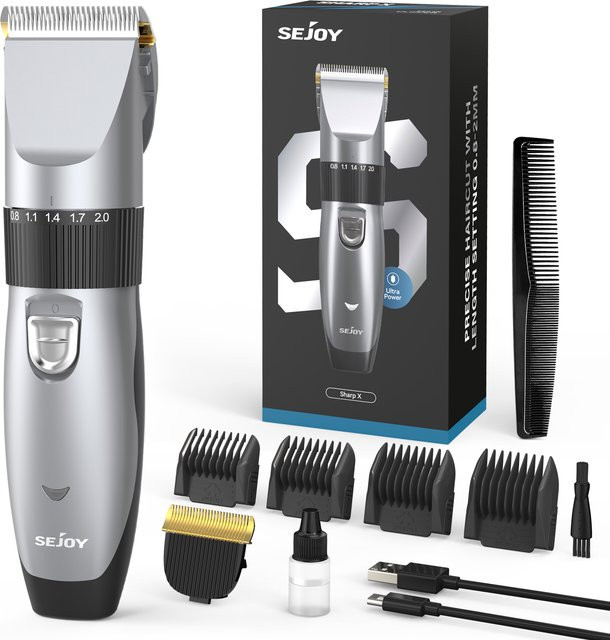 Sejoy Elektrische Haarschneidemaschine und Bartschneider, Silber, Herren - Bild 1