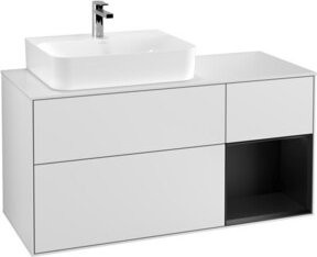 V&B Waschtischunterschrank Finion mit Wandbeleuchtung in Weiß lackiert, Breite: 120 cm, Tiefe: 50,1 cm, Höhe: 50,1 cm - Bild 1