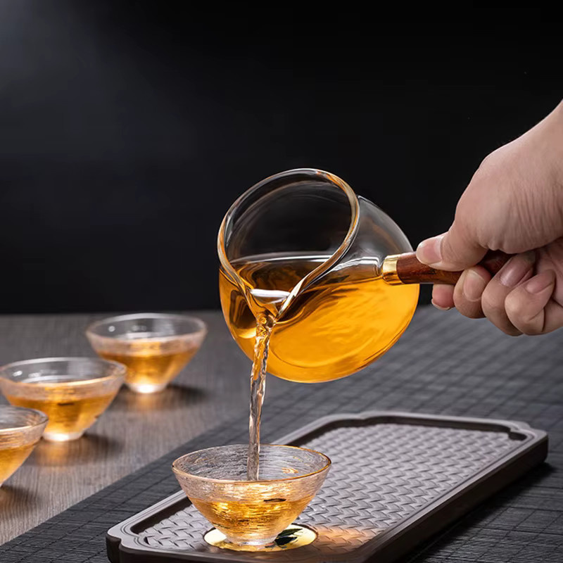 Kreative Kung Fu Teekanne aus Glas mit Holzgriff und Adler-Mund-Ausguss, transparent, 350 ml - Bild 2