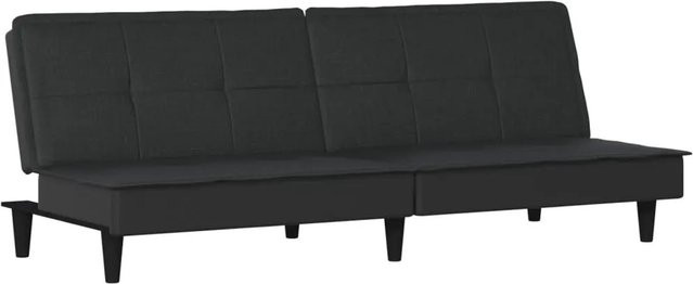 vidaXL Schlafsofa Schwarz mit Click-Clack-Funktion aus Stoff und Kunstleder mit Massivholzrahmen - Bild 1